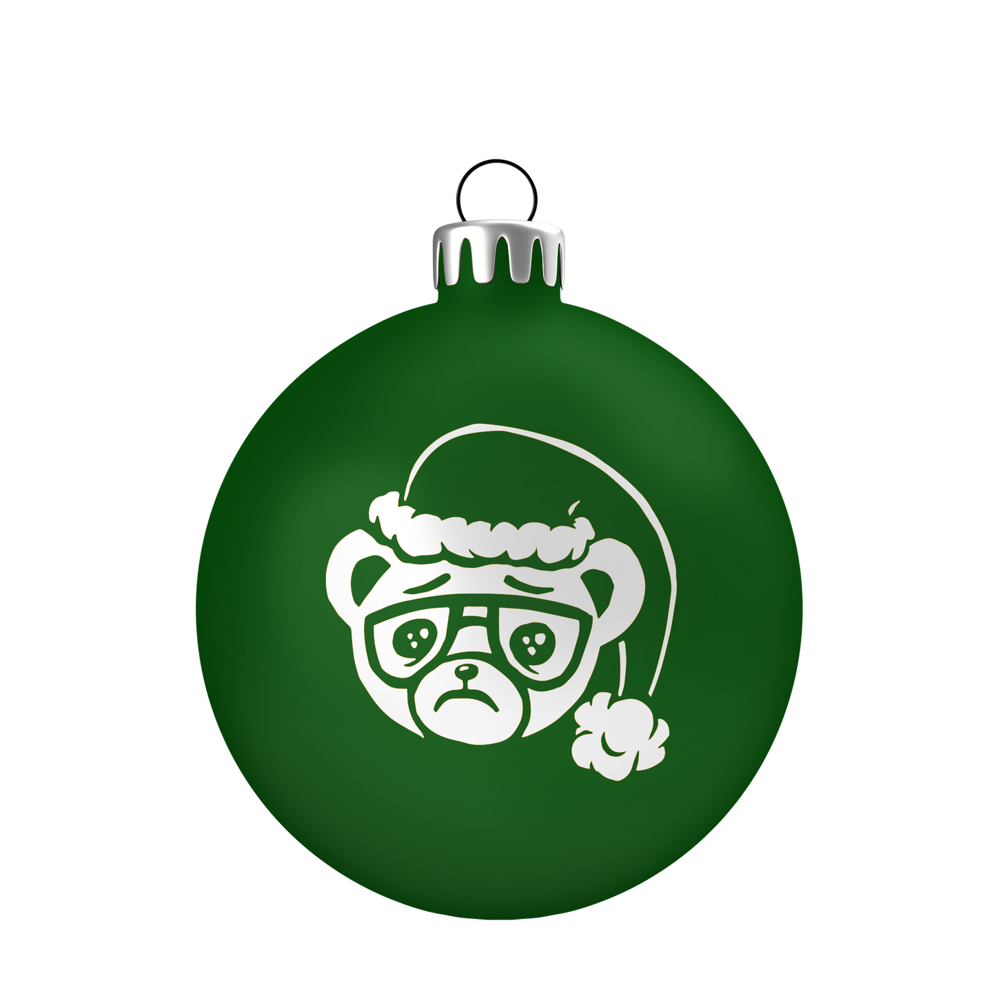 Sad Santa Ornament (Green)