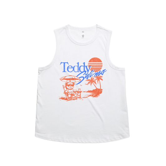 Summertime Teddy Ladies Tank